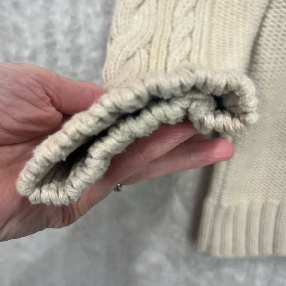 L.L. Bean Chunky Fisherman Cable Knit Sweater Sz L Unisex Prep Country VTG - Picture 6 of 15